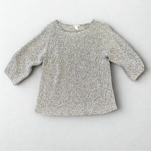 H&M Knit Sweater Gray Black Marled Crew Neck Size Small | Oversized | Fall Trend